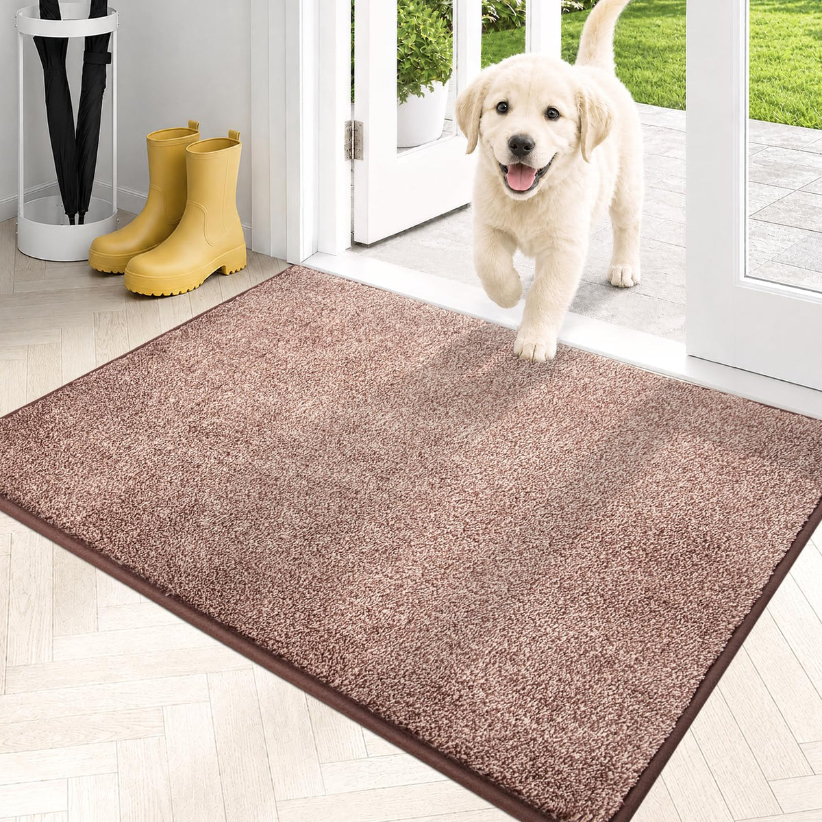 PURRUGS Dirt Trapping Indoor Door Mat, 34" x 59", Charcoal