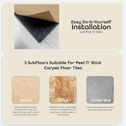 Nexus Peel & Stick Floor Tiles, 12-Pack, 12 x 12 in, Smoke