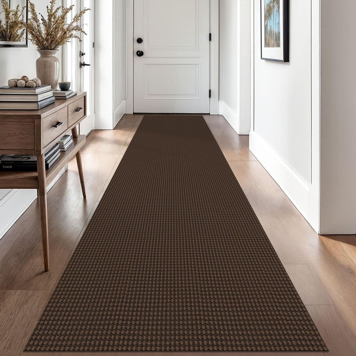 EARTHALL Woven Area Rug 3x5 Ft Washable Rugs for Entryway Braided Non Slip Rubber Backed Throw Rugs Door Mat Indoor Outdoor Entrance Cotton Carpet for Kitchen Foyer Front Door, Orange/Tan/Brown