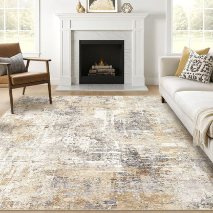 LOONGRUG 10x14 Area Rugs Washable Large Neutral Modern Living Room Rug