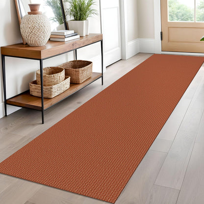 EARTHALL Woven Area Rug 3x5 Ft Washable Rugs for Entryway Braided Non Slip Rubber Backed Throw Rugs Door Mat Indoor Outdoor Entrance Cotton Carpet for Kitchen Foyer Front Door, Orange/Tan/Brown
