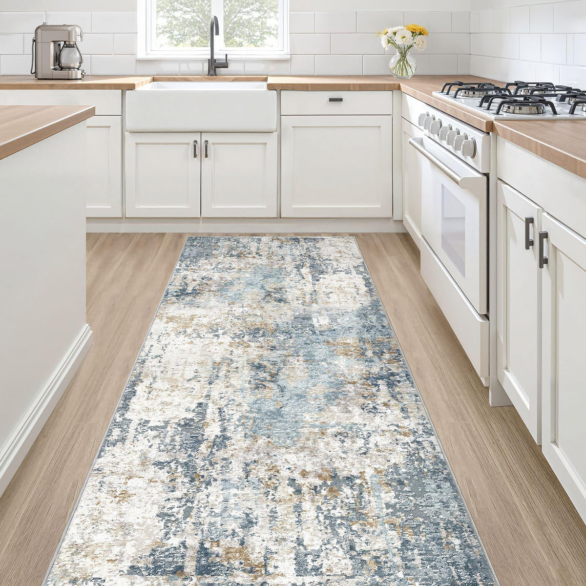 LOONGRUG 10x14 Area Rugs Washable Large Neutral Modern Living Room Rug