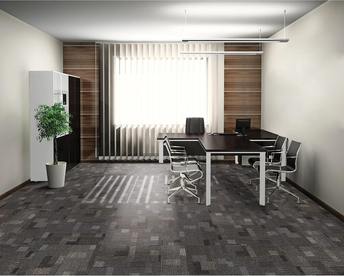 Mohawk Basics 24" x 24" Berber (Loop pile), 0.09" Pile Height, Carpet Tile, PET Fiber, Smoke Color, (24 Tiles), (96 sqft/carton)