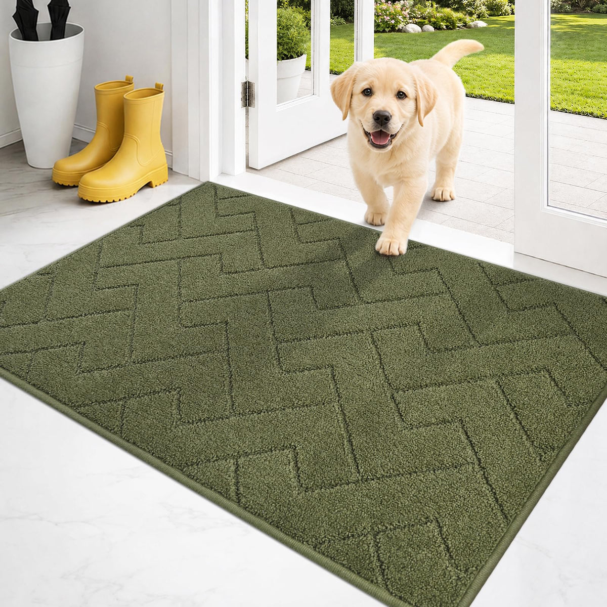 PURRUGS Dirt Trapping Door Mat Indoor Entrance, 32" x 47", Taupe