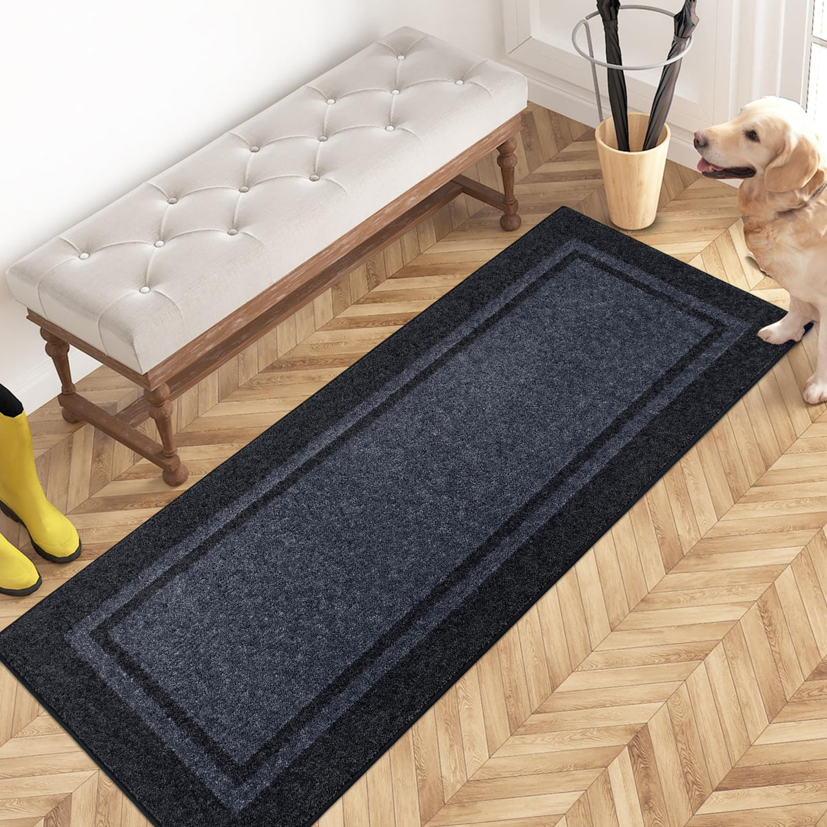 PURRUGS Dirt Trapping Indoor Door Mat, 32" x 48", Beige & Grayish Brown