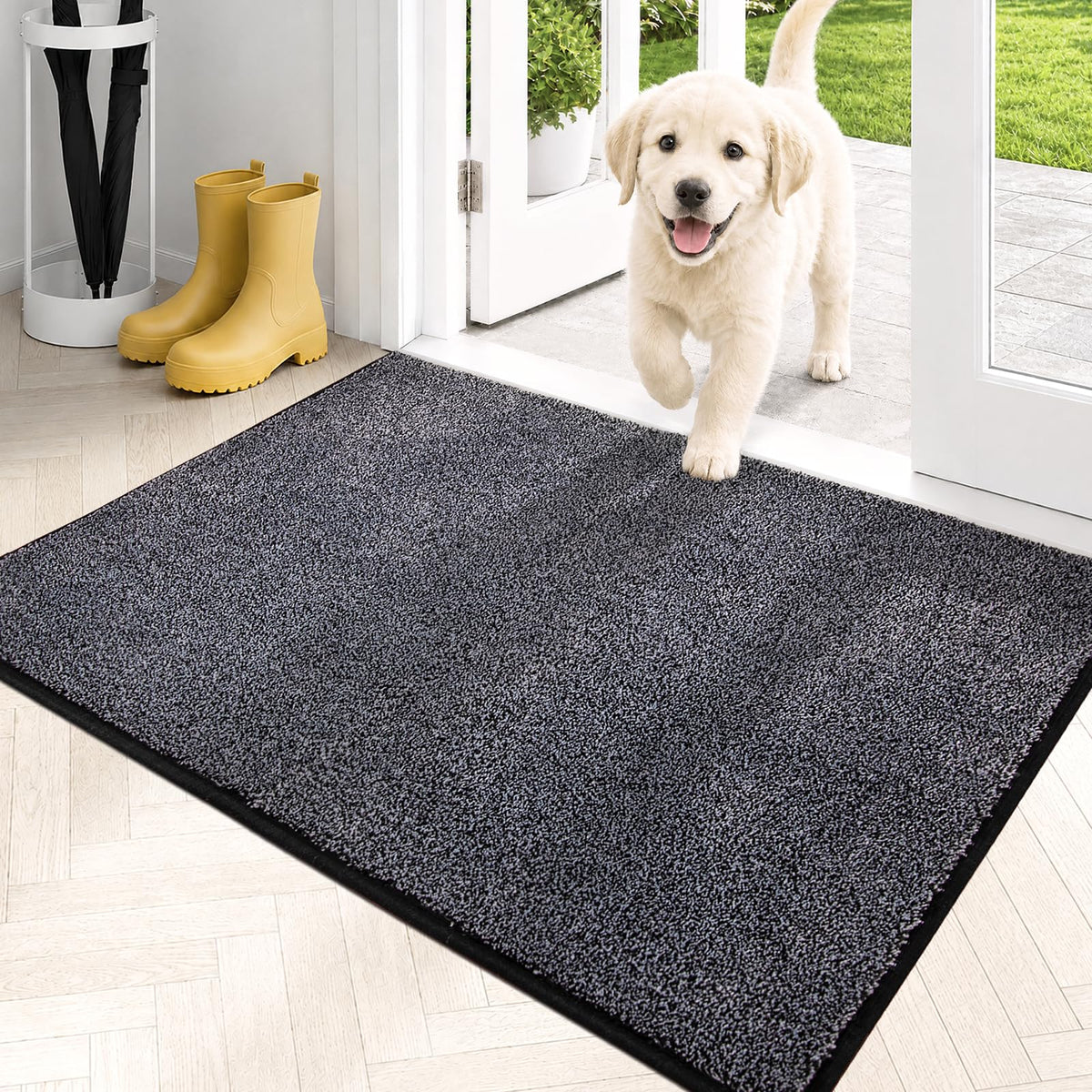 PURRUGS Dirt Trapping Indoor Door Mat, 31.5" x 47", Charcoal