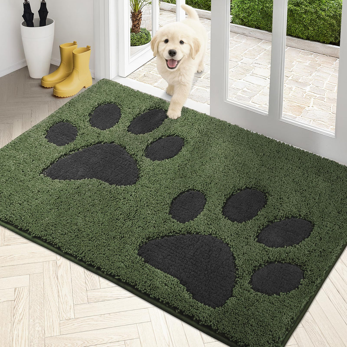 PURRUGS Dirt Trapping Door Mat Indoor Entrance, 32" x 47", Grey