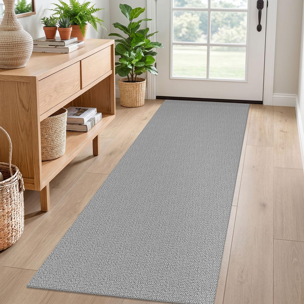 EARTHALL Washable Area Rug, Non Slip Entryway Rug, 4x6 Ft, Sand/Beige