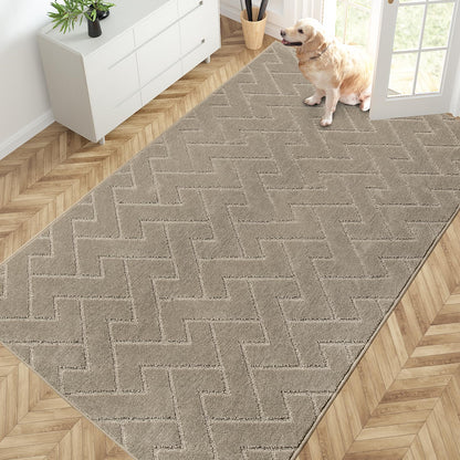 PURRUGS Dirt Trapping Door Mat Indoor Entrance, 32" x 47", Taupe