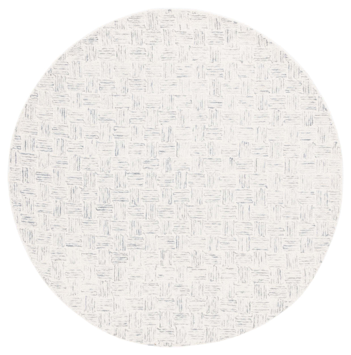 SAFAVIEH Micro-Loop Collection Area Rug - 5' Square, Light Grey & Ivory, Handmade Wool, Ideal for High Traffic Areas in Living Room, Bedroom (MLP537F)