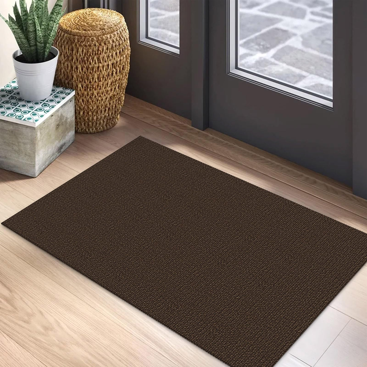 EARTHALL Washable Area Rug, Non Slip Entryway Rug, 4x6 Ft, Sand/Beige