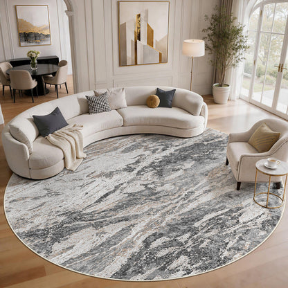 Area Rugs for Living Room: 9X12 Abstract Washable Rug Modern Neutral Large Soft Stain Resistant Non-Slip for Bedroom Dining Room Indoor Home Office Carpet - Blue Brown