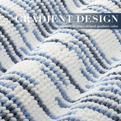 BSICPRO Bathroom Rugs Sets 2 Piece, Modern Bath Mat 20"x47"+20"x32", Blue