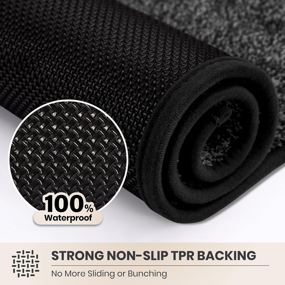 PURRUGS Dirt Trapping Indoor Door Mat, 34" x 59", Charcoal