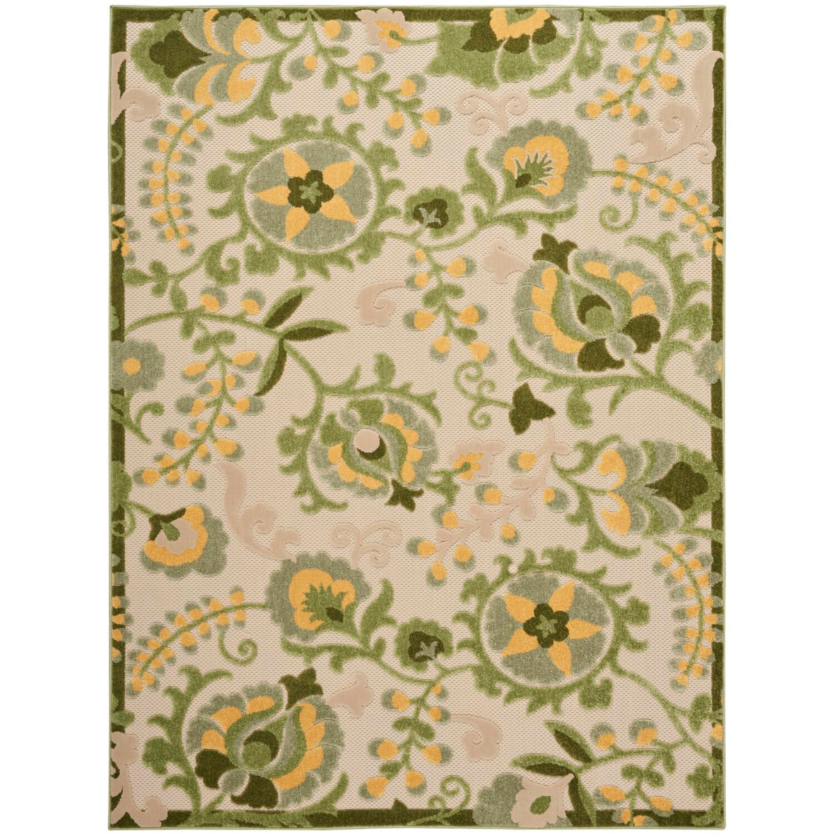 Nourison Home Aloha Natural Blue 2'3" x 10' Area Rug - Easy Clean, Non Shedding, Bed Room, Living Room, Dining Room, Kitchen (10' Runner)