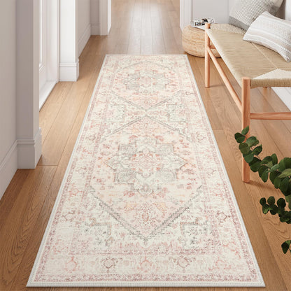 LIVEBOX Sage Washable Vintage Area Rug 3x5 Non-Slip