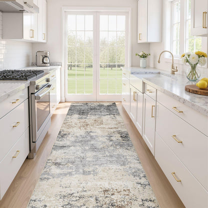 LOONGRUG 10x14 Area Rugs Washable Large Neutral Modern Living Room Rug