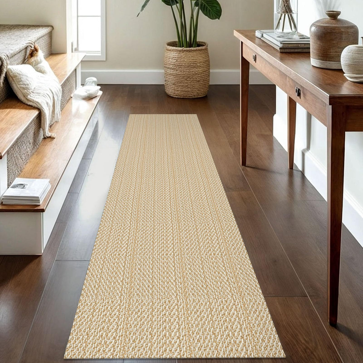 IOHOUZE Small Area Rug 2x3 Washable Woven Rugs for Entryway Non Slip Rubber Backed Front Door Rugs Indoor Doormat Throw Rug Floor Carpet for Entrance Kitchen, Cream/Beige