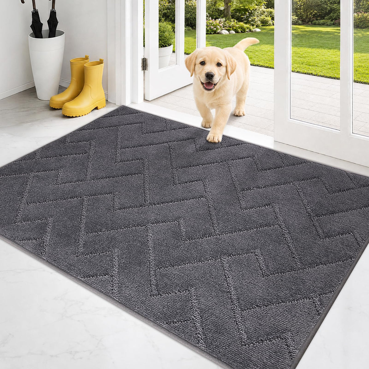 PURRUGS Dirt Trapping Door Mat Indoor Entrance, 32" x 47", Taupe