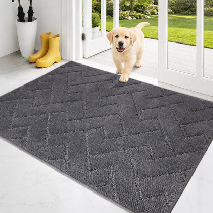 PURRUGS Dirt Trapping Door Mat Indoor Entrance, 32" x 47", Taupe