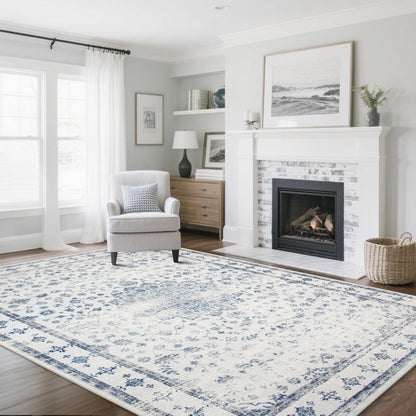 Washable Rugs 8x10 Area Rug for Living Room,Bedroom,Dining Room-Beige Green