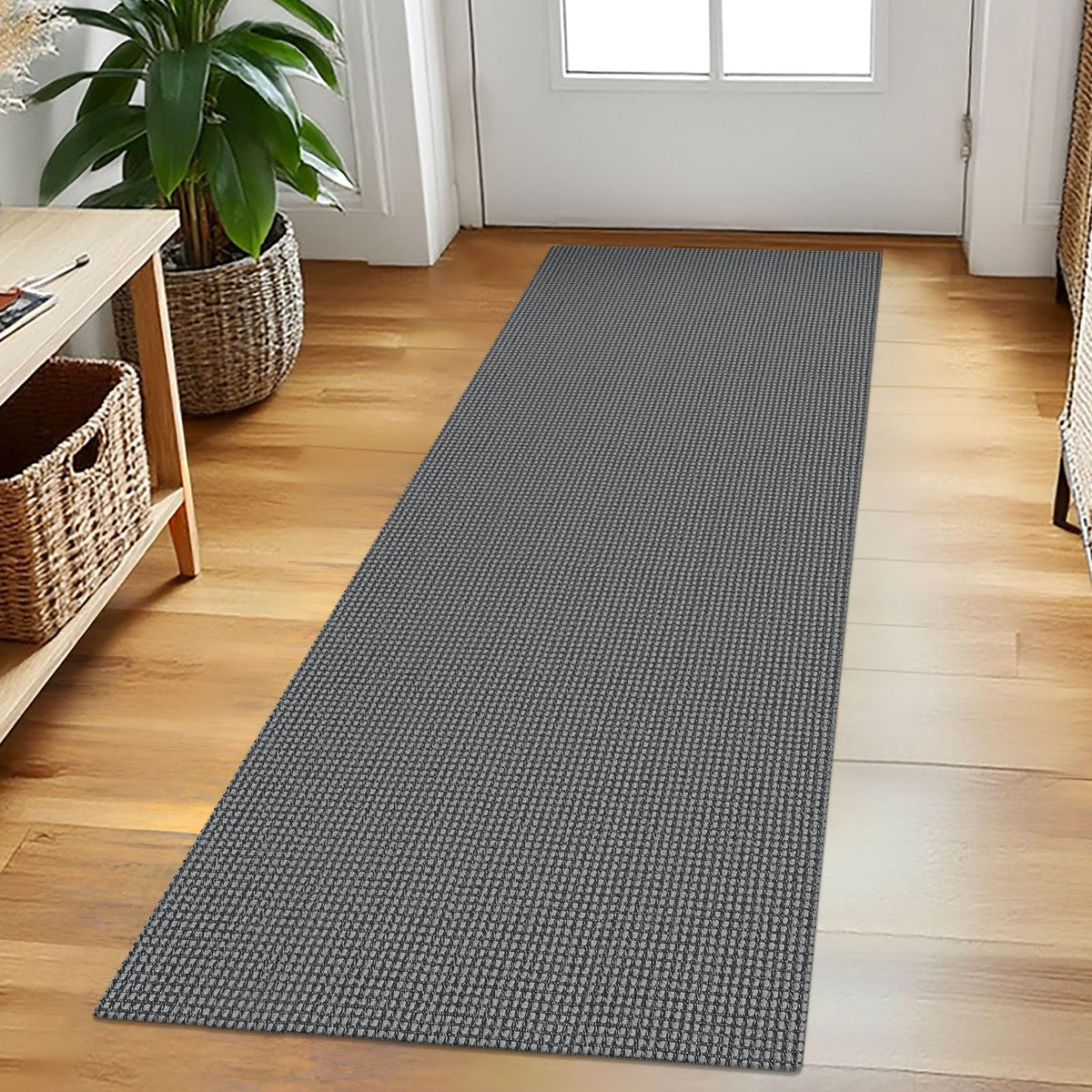 EARTHALL Woven Area Rug 3x5 Ft Washable Rugs for Entryway Braided Non Slip Rubber Backed Throw Rugs Door Mat Indoor Outdoor Entrance Cotton Carpet for Kitchen Foyer Front Door, Orange/Tan/Brown