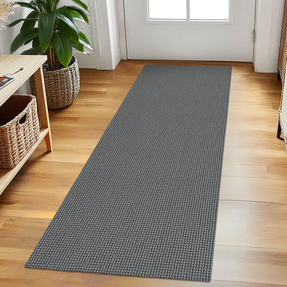 EARTHALL Woven Area Rug 3x5 Ft Washable Rugs for Entryway Braided Non Slip Rubber Backed Throw Rugs Door Mat Indoor Outdoor Entrance Cotton Carpet for Kitchen Foyer Front Door, Orange/Tan/Brown