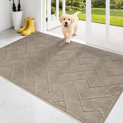 PURRUGS Dirt Trapping Door Mat Indoor Entrance, 32" x 47", Taupe