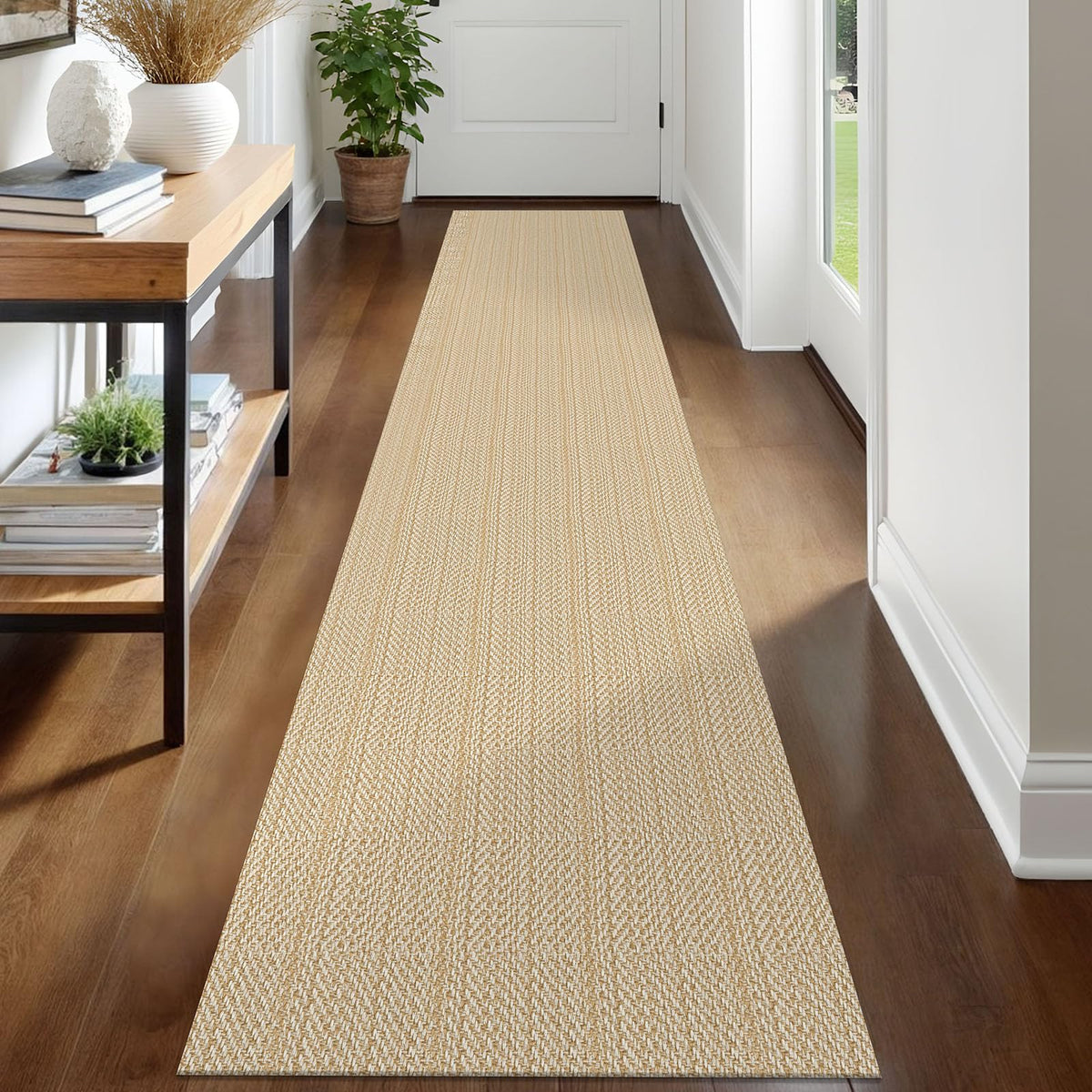 IOHOUZE Small Area Rug 2x3 Washable Woven Rugs for Entryway Non Slip Rubber Backed Front Door Rugs Indoor Doormat Throw Rug Floor Carpet for Entrance Kitchen, Cream/Beige