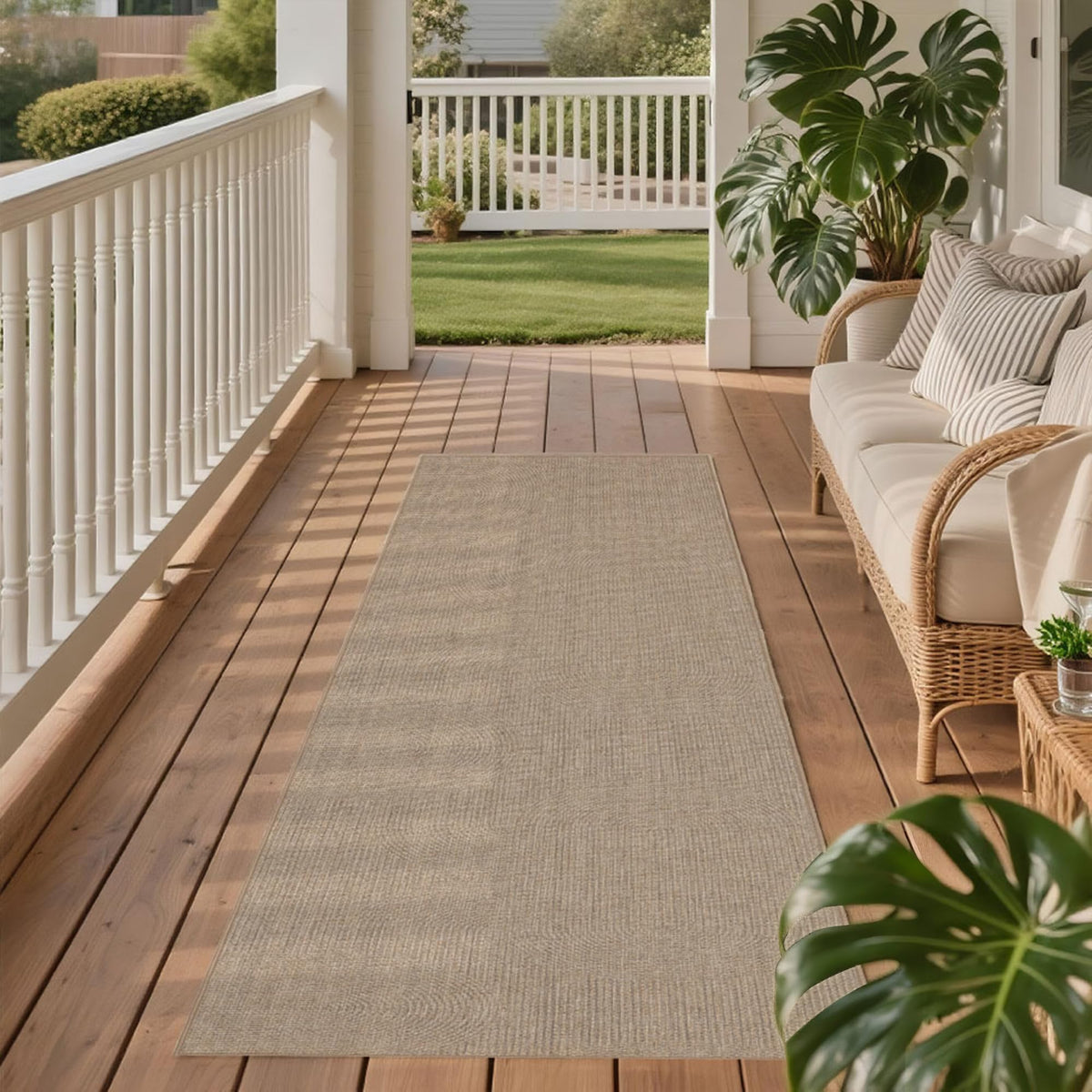 Easy Jute Rug for Pet Homes: 4x6 Outdoor Rug - Geometric Arch Pattern
