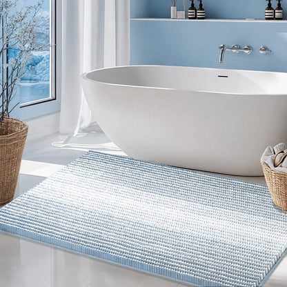 BSICPRO Bathroom Rugs Sets 2 Piece, Modern Bath Mat 20"x47"+20"x32", Blue