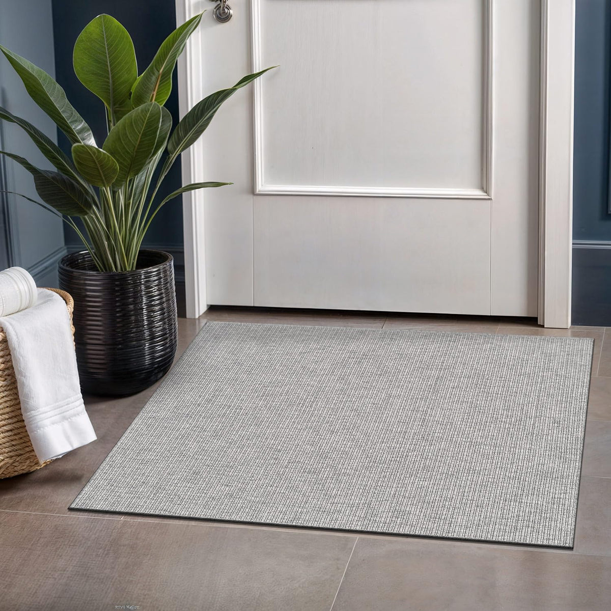 Beverly Rug Easy Jute Bordered Rug 10x14 Washable Large Indoor Outdoor Area Rugs for Living Dining Room Patio Office Stain Resistant Non Shedding Casual Indoor Outside Carpet 10 x 14 Off-White