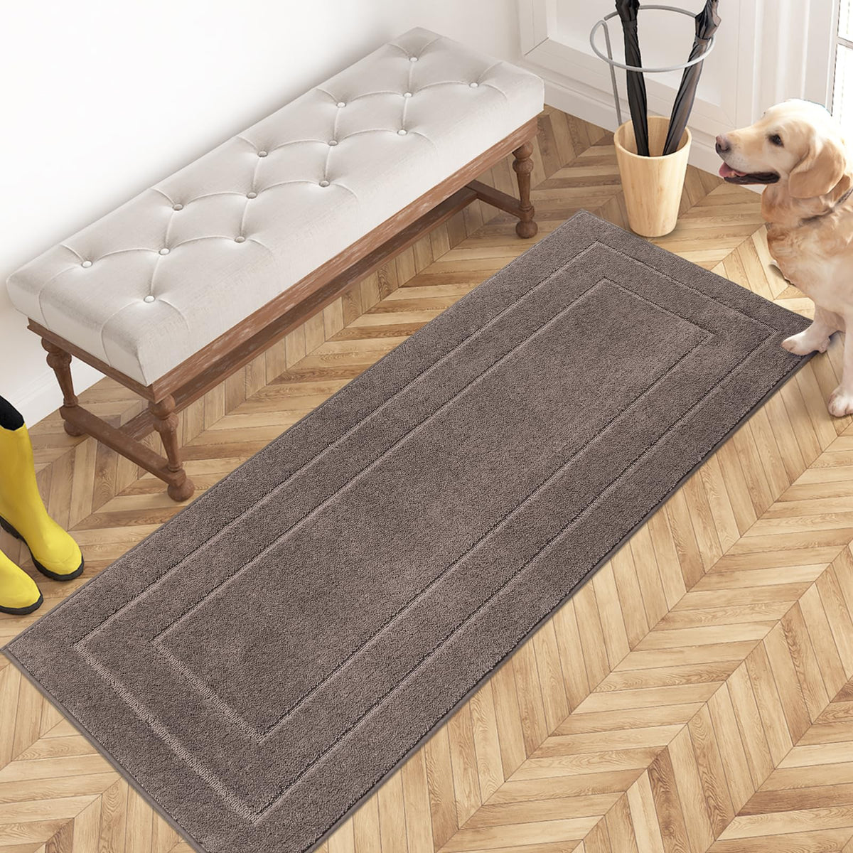 PURRUGS Dirt Trapping Door Mat Indoor Entrance, 20" x 31.5", Beige