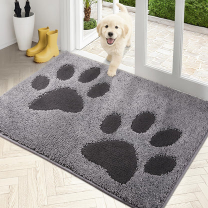 PURRUGS Dirt Trapping Door Mat Indoor Entrance, 32" x 47", Grey