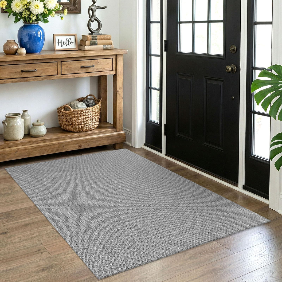 EARTHALL Washable Area Rug, Non Slip Entryway Rug, 4x6 Ft, Sand/Beige