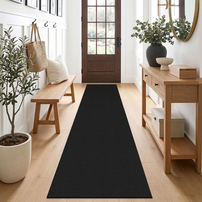EARTHALL Woven Area Rug 3x5 Ft Washable Rugs for Entryway Braided Non Slip Rubber Backed Throw Rugs Door Mat Indoor Outdoor Entrance Cotton Carpet for Kitchen Foyer Front Door, Orange/Tan/Brown