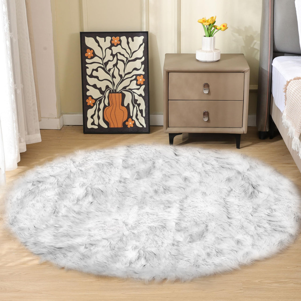 ORINOVA White Faux Sheepskin Shag Fur Runner Rugs for Living Room Bedroom Fluffy Washable Furry Area Rug 2x6 Nursery Rug Teen Room Décor