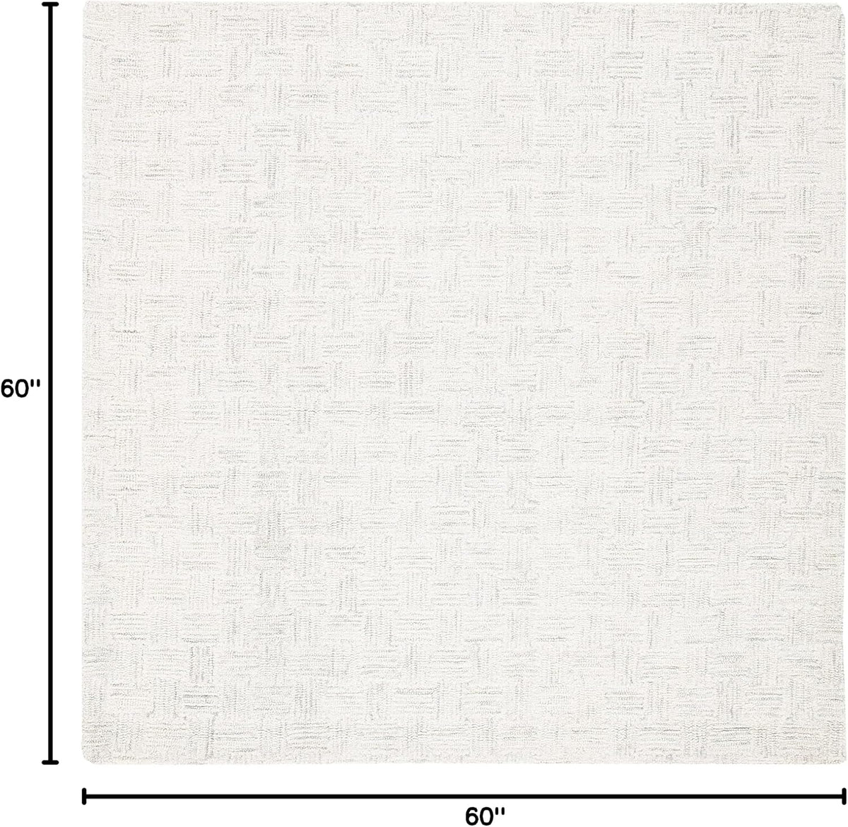 SAFAVIEH Micro-Loop Collection Area Rug - 5' Square, Light Grey & Ivory, Handmade Wool, Ideal for High Traffic Areas in Living Room, Bedroom (MLP537F)