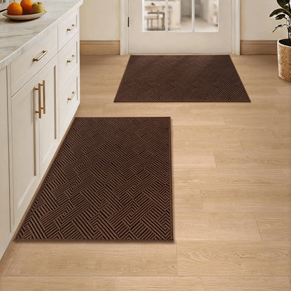 YIHOUSE Dirt Trapper Door Mat 32" x 47", Non-Slip Washable Entrance Mat, Dirt Resistant and Absorbent Welcome Mat, Low Profile Floor Mat for Front/Back Door, Entryway, Red