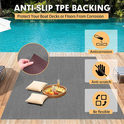 Grefinity Marine Carpet, 5 FT x 10 FT Smoke Gray Indoor Outdoor Carpet