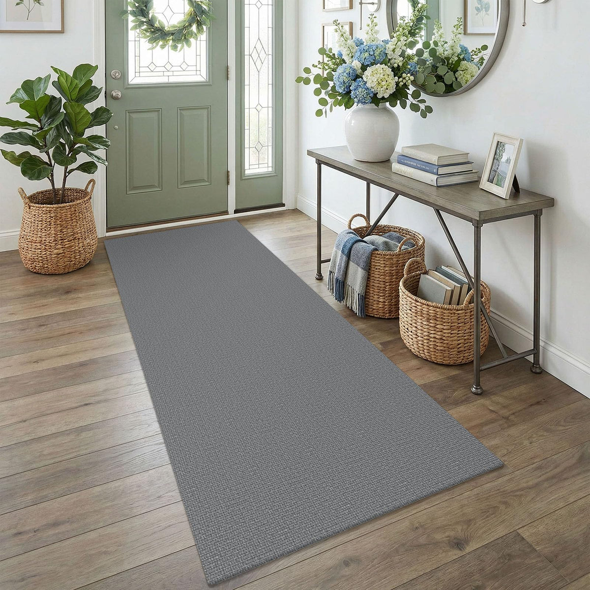 EARTHALL Washable Area Rug, Non Slip Entryway Rug, 4x6 Ft, Sand/Beige