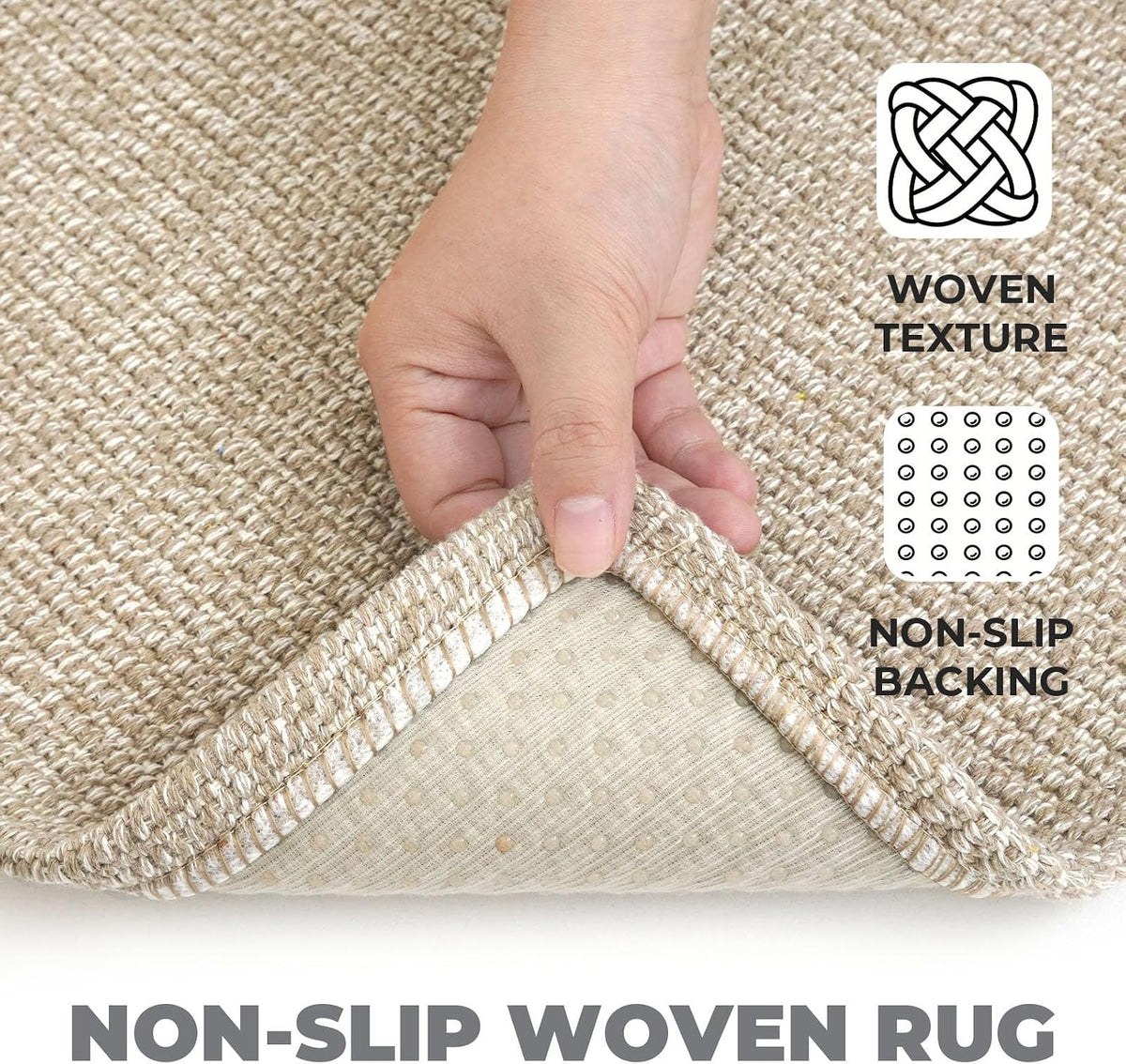 Lansny 2x3 ft Small Boho Washable Entryway Area Rug Non Slip Kitchen Runner