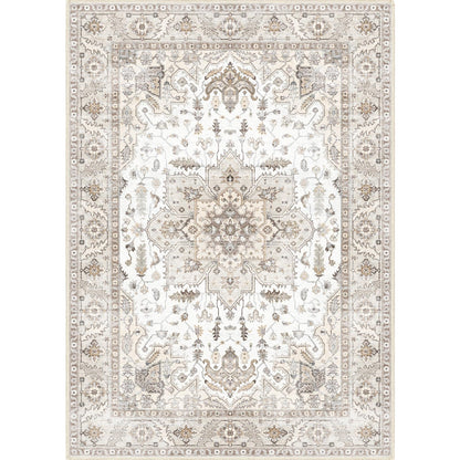 5'x7' Washable Area Rug for Living Room Natural Berber Rug Bedroom Non-Slip Rugs No Shed Faux Jute-Look Area Rugs Non-Skid Washable Area Rug (Camel, 5X7)