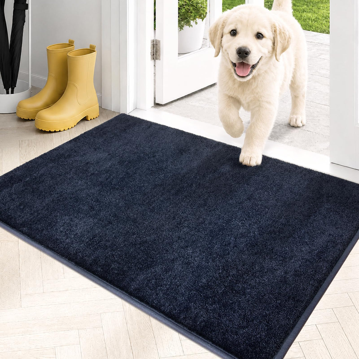 PURRUGS Dirt Trapping Indoor Door Mat, 31.5" x 47", Charcoal