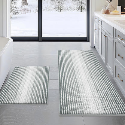 BSICPRO Bathroom Rugs Sets 2 Piece, Modern Bath Mat 20"x47"+20"x32", Blue