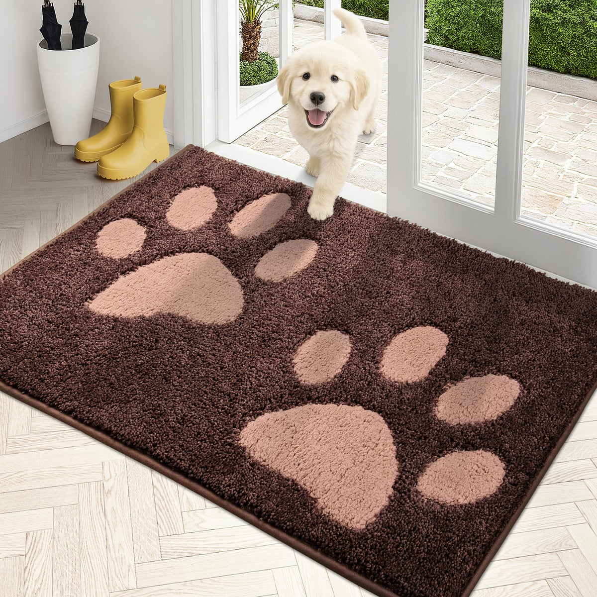 PURRUGS Dirt Trapping Door Mat Indoor Entrance, 32" x 47", Grey