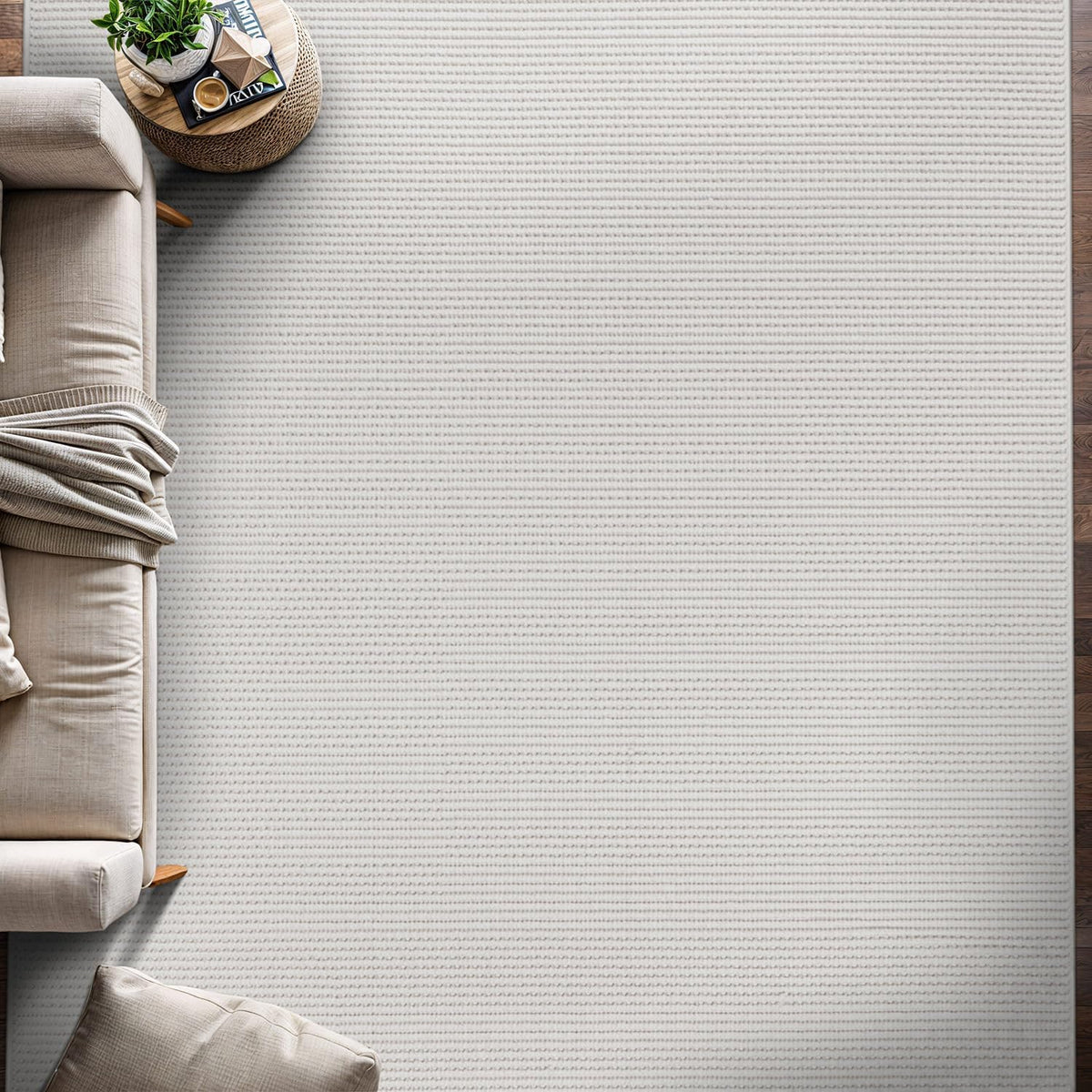 Beverly Rug Micro Loop Large Area Rug White 10x14 Modern Luxury Trellis Geometric Durable Indoor Area Rugs for Living Dining Room Office Stain Resistant Non Shedding Casual Indoor Carpet White 10x14
