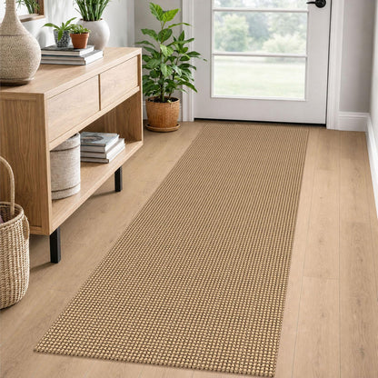 EARTHALL Woven Area Rug 3x5 Ft Washable Rugs for Entryway Braided Non Slip Rubber Backed Throw Rugs Door Mat Indoor Outdoor Entrance Cotton Carpet for Kitchen Foyer Front Door, Orange/Tan/Brown