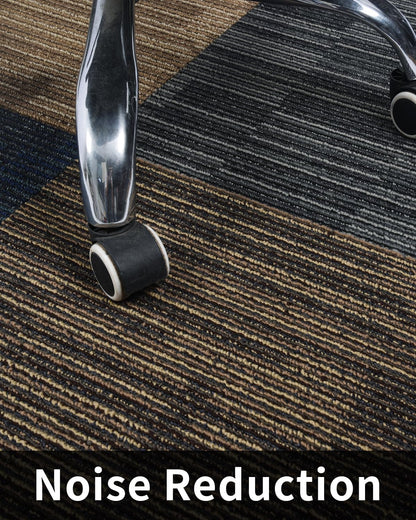 12Tiles/32 sq Ft-Carpet Squares, Commercial Carpet Tiles, 0.27" Pile Height, Tiles Carpet, PVC Backing Non-Slip, 20" x 20" Berber (Loop Pile)