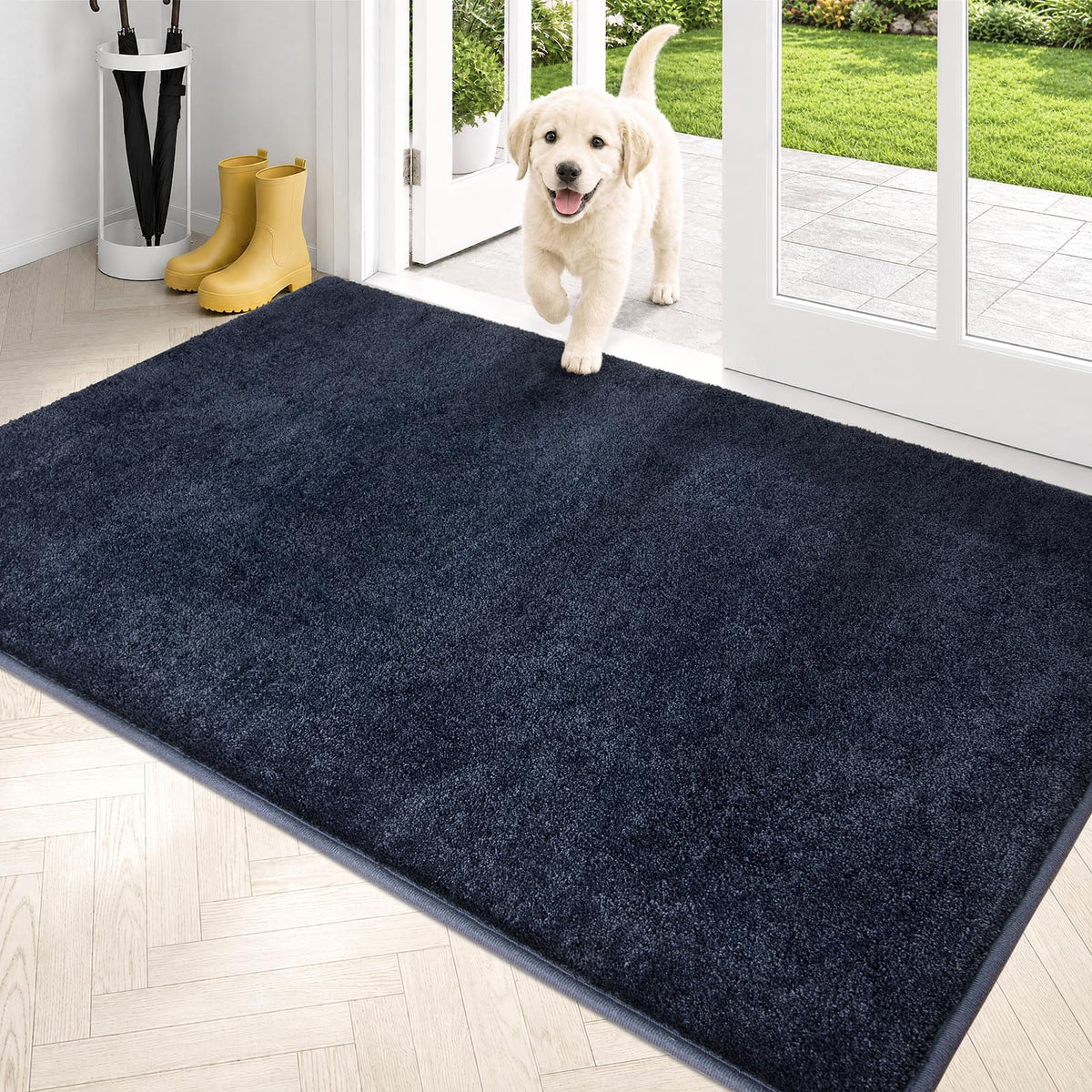 PURRUGS Dirt Trapping Indoor Door Mat, 34" x 59", Charcoal